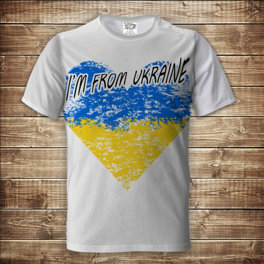 T-shirt 3D All Over Print with 3D print I am from Ukraine Adult and children sizes