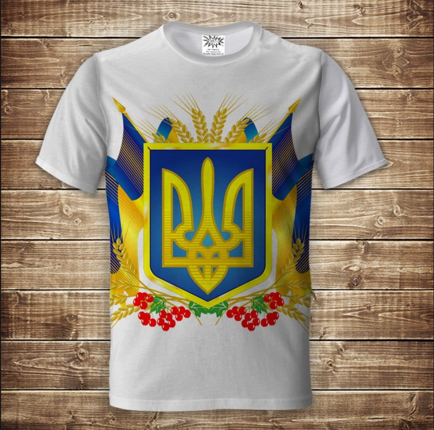 T-shirt 3D All Over Print Ukraine Symbols Trident Adult and Children Sizes