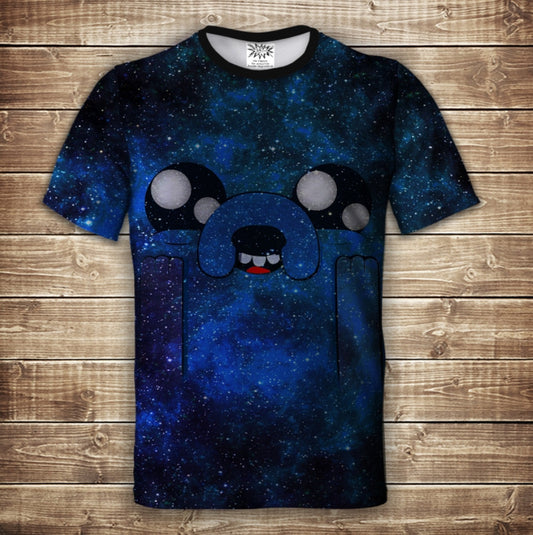 Camiseta 3D All Over Print Hora de Aventuras Jake Cosmic Tallas Adulto y Niño