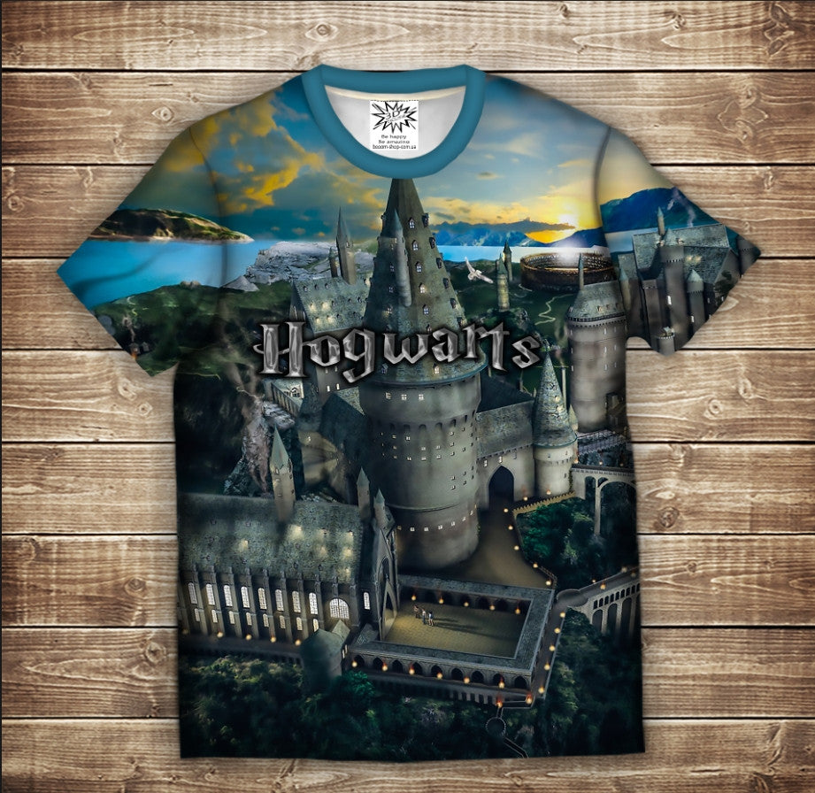 Camiseta 3D All Over Print Harry Potter. Hogwarts. Tallas niños y adultos.