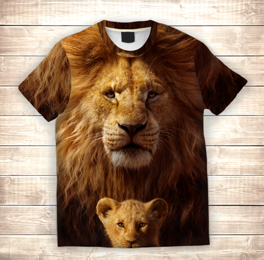 Camiseta 3D All Over Print Simba y Mufasa