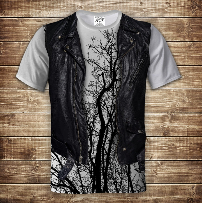 T-shirt 3D All Over Print 2-in-1 T-shirt + Vest Black Forest Adult and Children Sizes