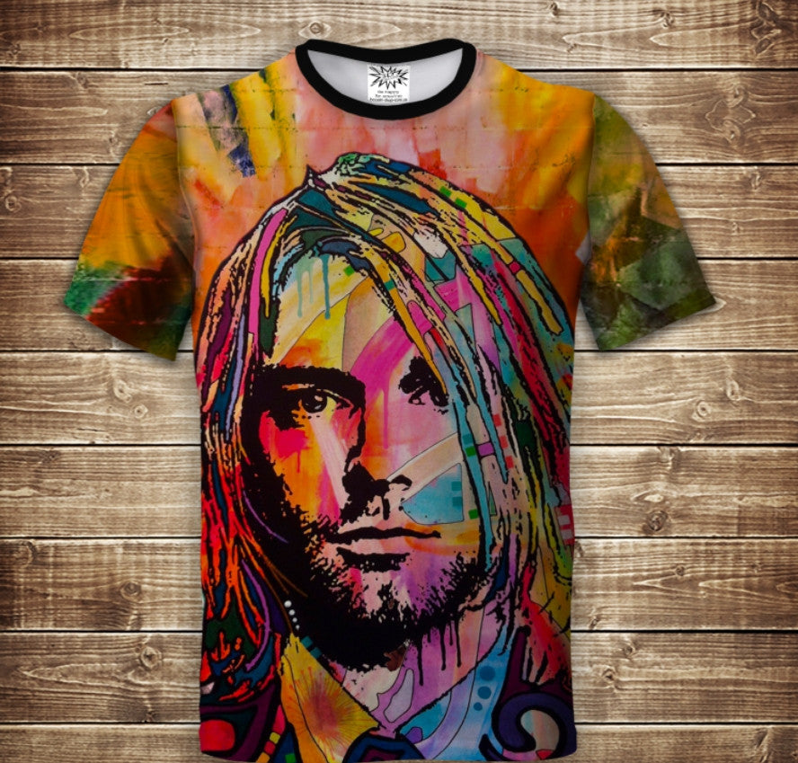 T-shirt 3D All Over Print Graffiti Kurt Cobain