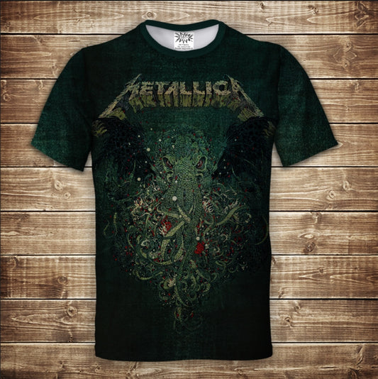 Camiseta 3D All Over Print Metallica pulpo