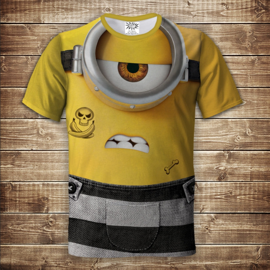 T-shirt 3D All Over Print with a tattoo banana under arrest Posipaka Adult and Children's sizes