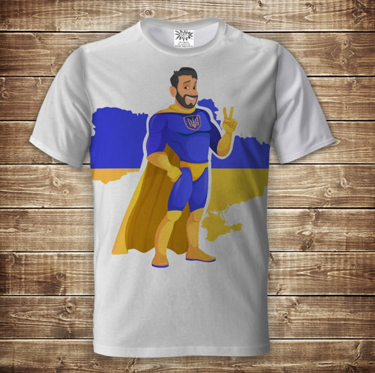 T-shirt 3D All Over Print Superman Ukraine Adult and Children Sizes