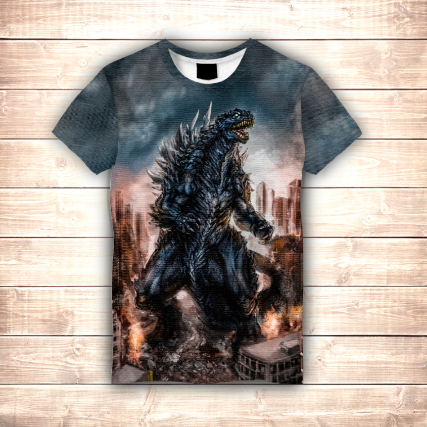 Camiseta 3D All Over Print Godzilla