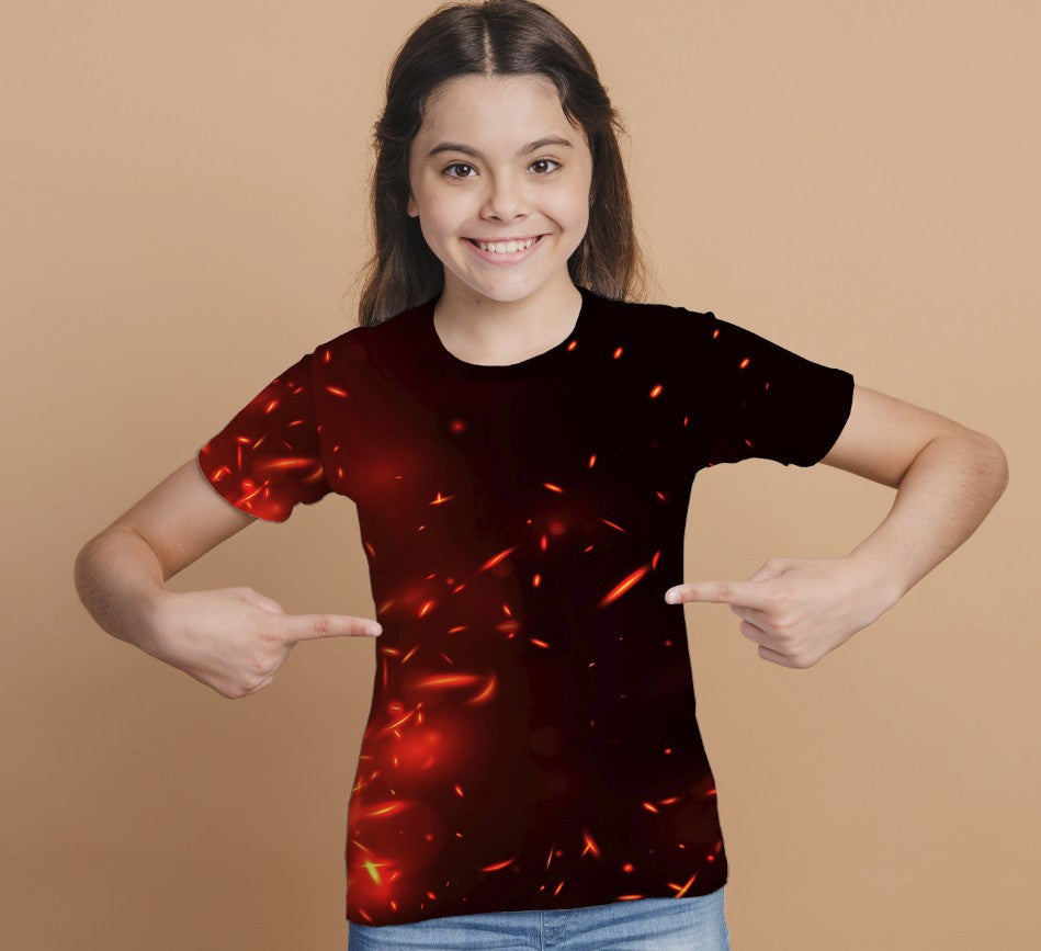 T-shirt 3D All Over Print Red Flames