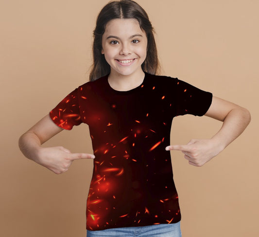 T-shirt 3D All Over Print Red Flames