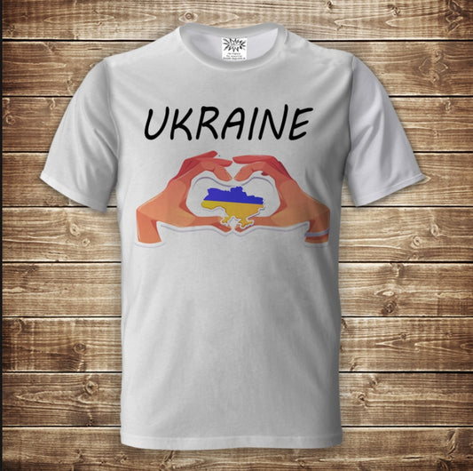 T-shirt 3D All Over Print Map Heart Ukraine Adult and Children Sizes