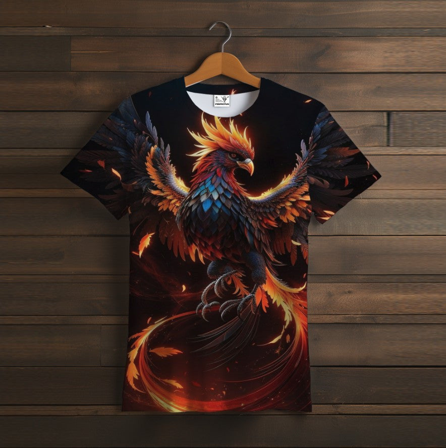 Camiseta 3D All Over Print con temática Fénix.