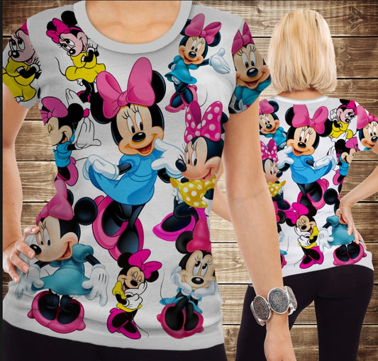 Camiseta 3D All Over Print Estilo Minnie Mouse