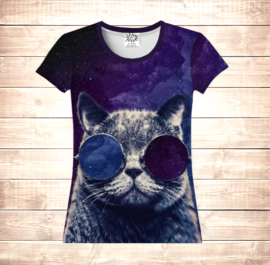 Camiseta 3D All Over Print Space Cat