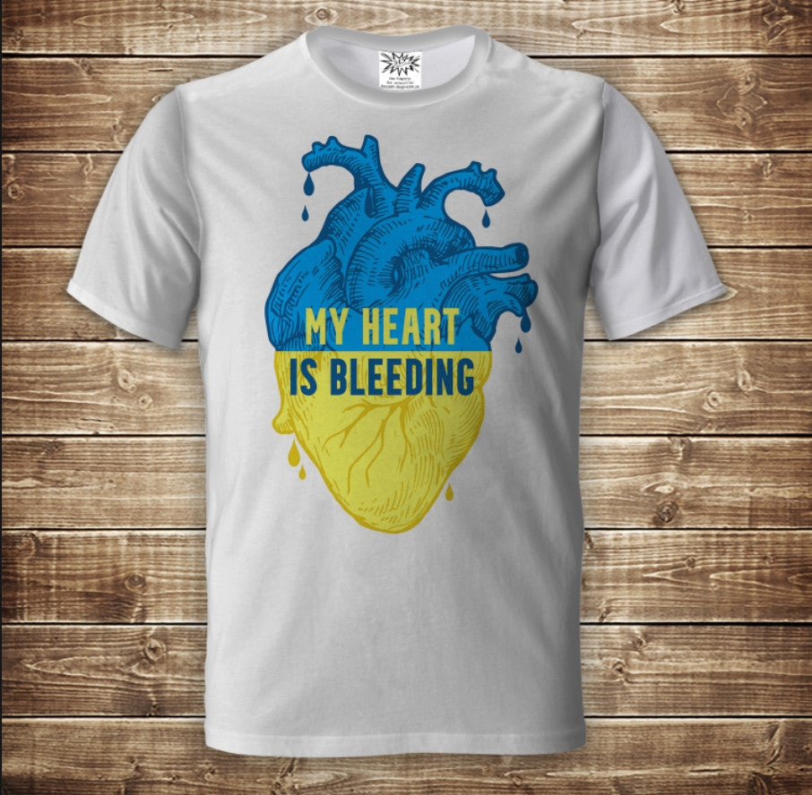 Футболка 3D Allover Print Heart of Ukraine Дорослі та Дитячі розміри