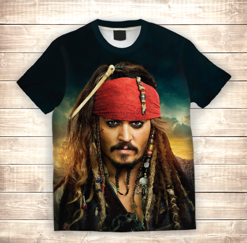 Camiseta 3D All Over Print Capitán Jack Sparrow