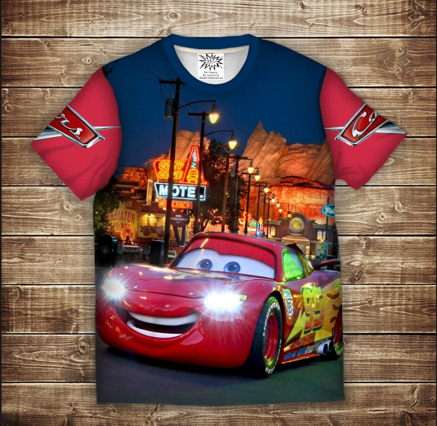 T-shirt 3D All Over Print featuring Lightning McQueen and Mater