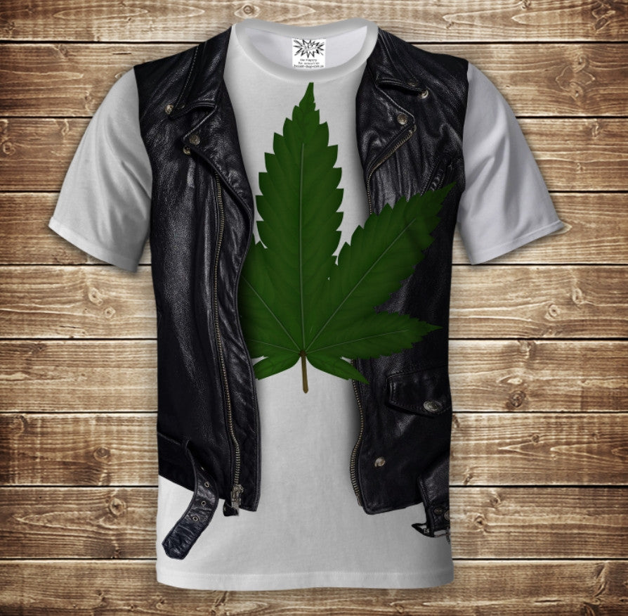 T-shirt 3D All Over Print 2-in-1 shirt + vest Hemp Leaf with one eye Adult and children's sizes