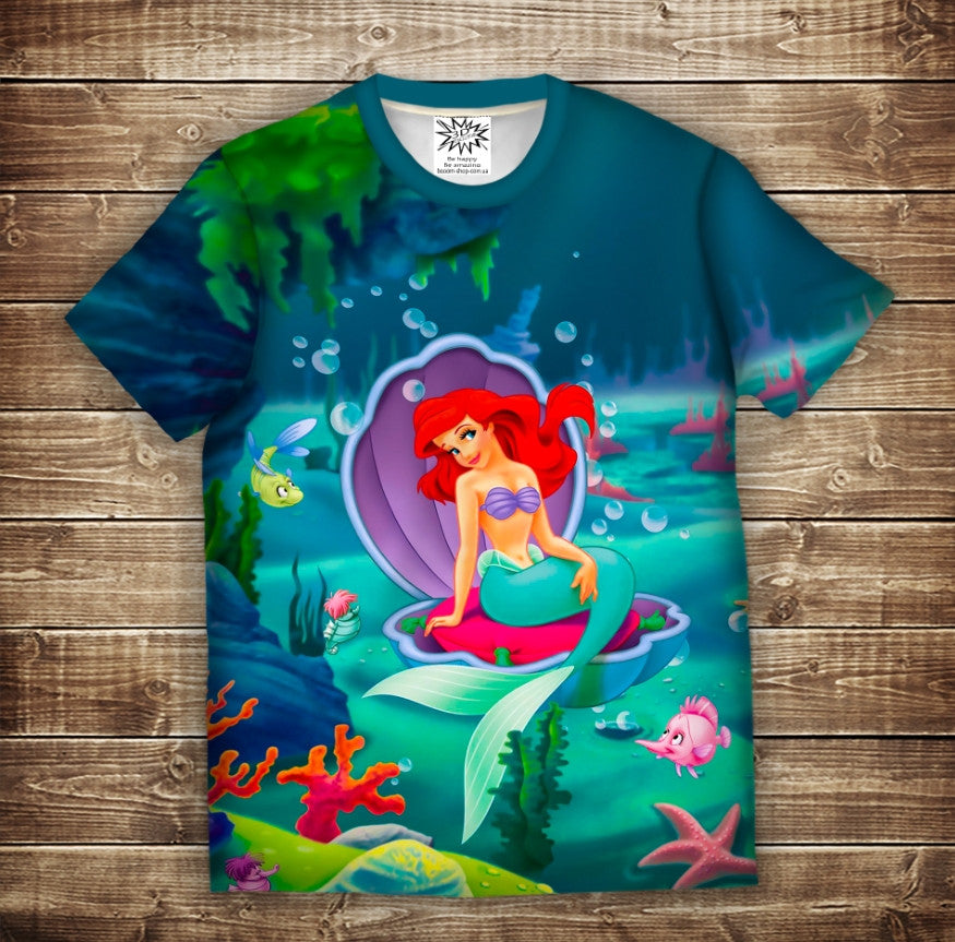 Camiseta 3D All Over Print, Sirena Ariel