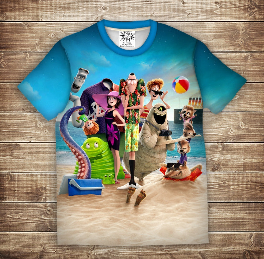 Camiseta 3D All Over Print HOTEL TRANSILVANIA 2 Tallas Adulto y Niño