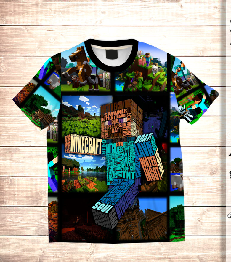 Camiseta 3D All Over Print MINECRAFT