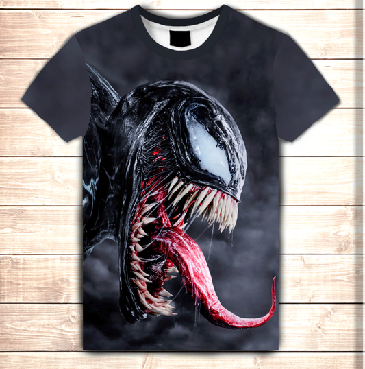 Футболка 3D All Over Print Venom Scream. Дорослі та дитячі розміри.