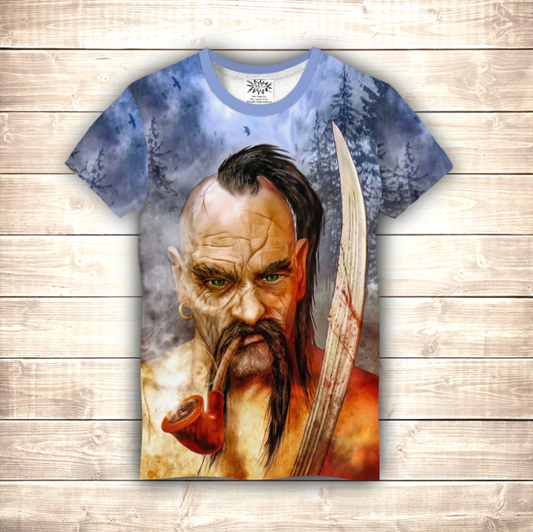 T-shirt 3D All Over Print Severe Cossack with a Sword