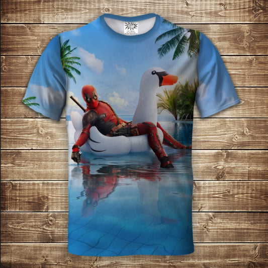 T-shirt 3D All Over Print DEADPOOL IN THE POOL