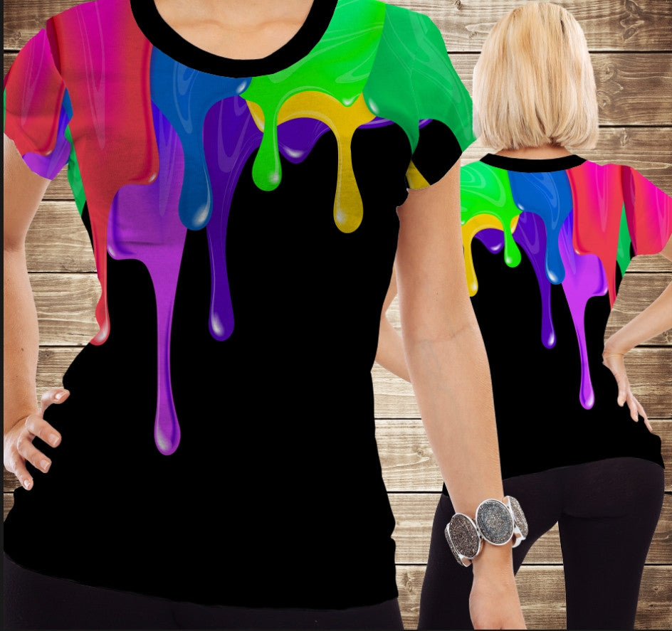 Camiseta 3D All Over Print Chorros de Pintura Tallas Adulto y Niño