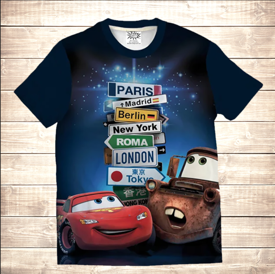 Camiseta 3D All Over Print Coches Ciudad