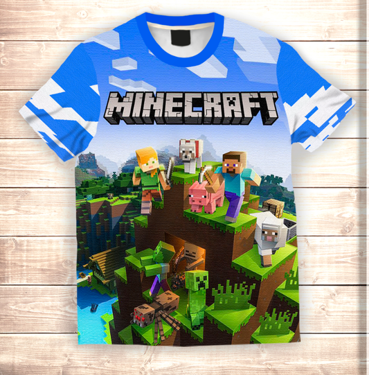 T-shirt 3D All Over Print Minecraft Worlds