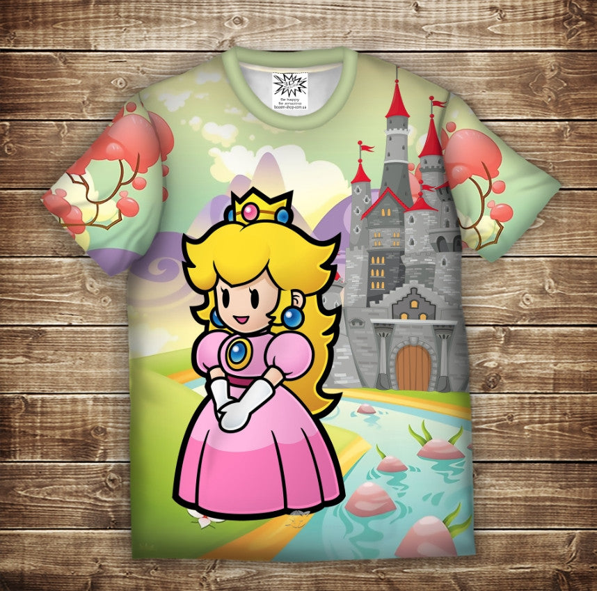 Camiseta 3D All Over Print Princesas y Castillo Tallas Infantil y Adulto