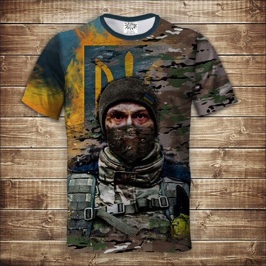 T-shirt 3D All Over Print Ukraine. Warrior Defender