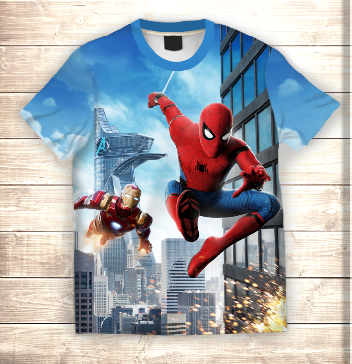 T-shirt 3D All Over Print Spiderman in the city