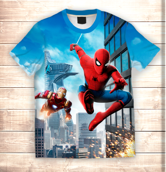 T-shirt 3D All Over Print Spiderman in the city