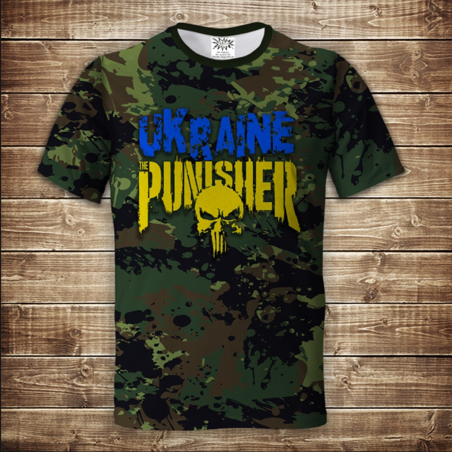 T-shirt 3D All Over Print Ukraine In the style of Frank Castle