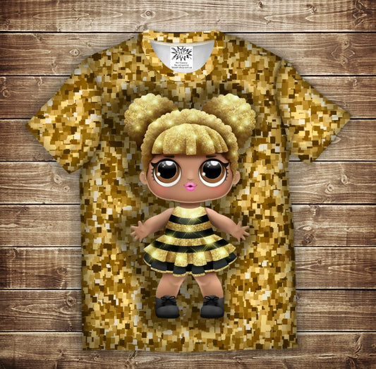 Camiseta 3D All Over Print con temática de muñeca lol Lady Bee.