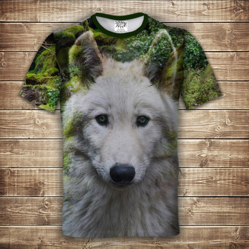 T-shirt 3D All Over Print White Wolf Adult and Children Sizes