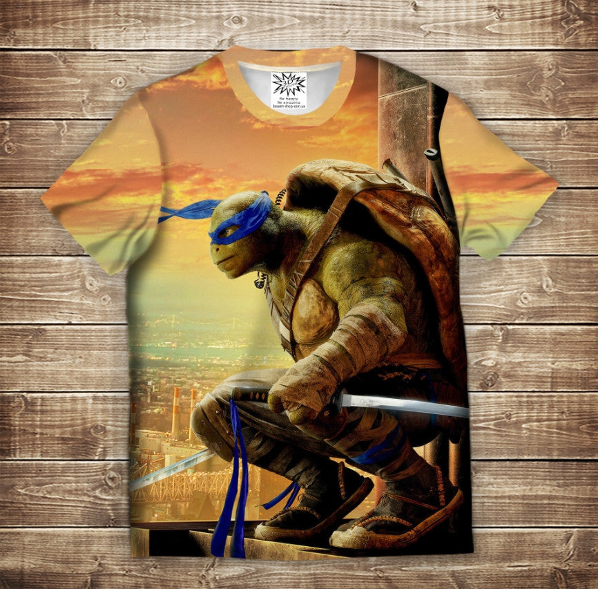 Camiseta 3D All Over Print Tortuga Ninja Leo (Leonardo)