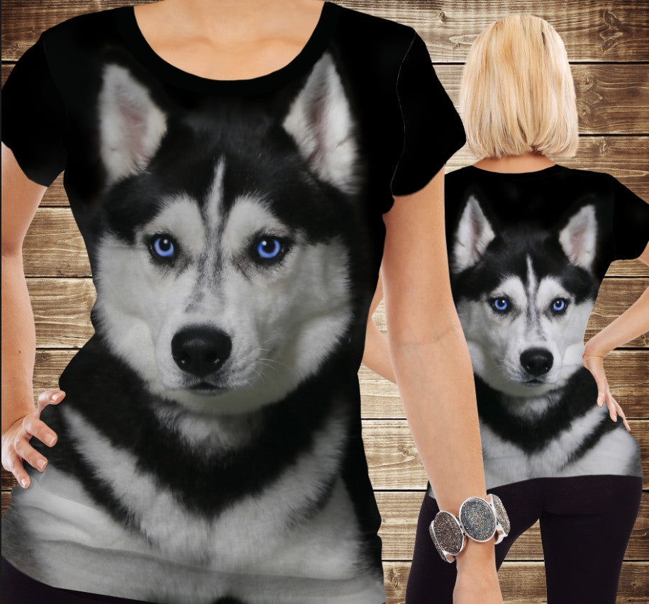 T-shirt 3D All Over Print Husky