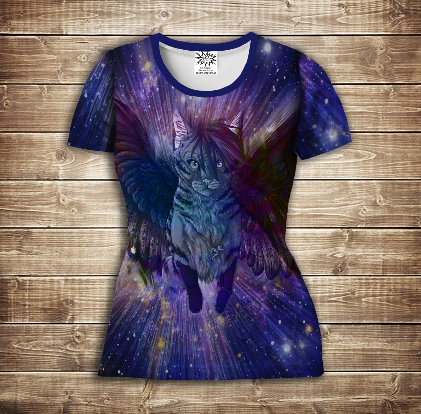 Camiseta 3D All Over Print - Gato con Alas