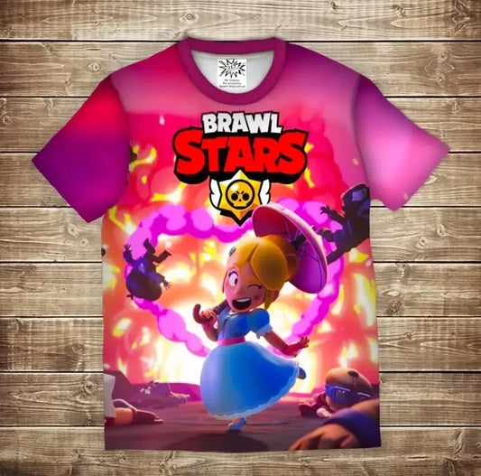 Camiseta 3D All Over Print: Explosivo Piper Brawl Stars. Flautista. Tallas niños y adultos.