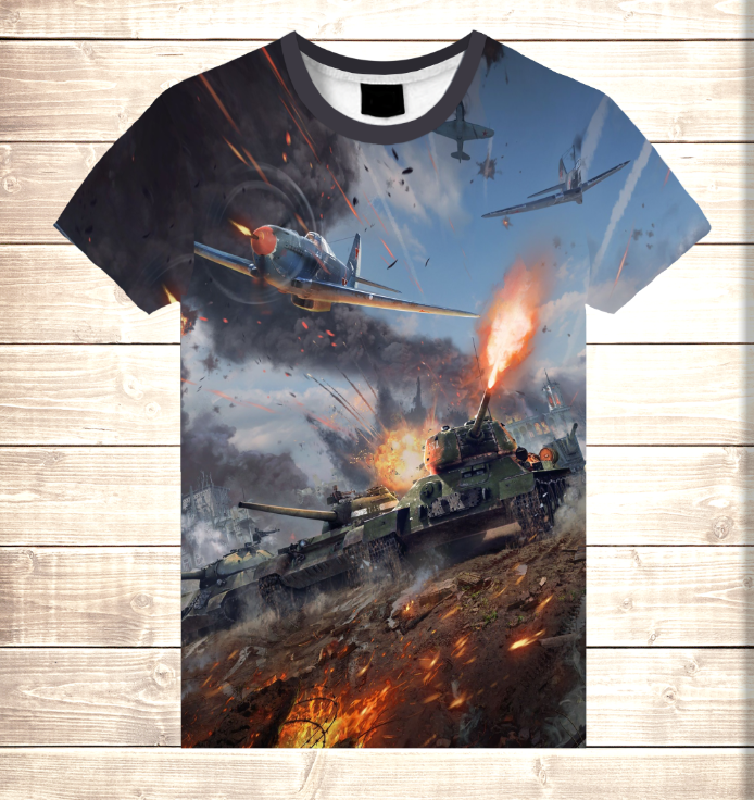 Camiseta 3D All Over Print Tanques en batalla