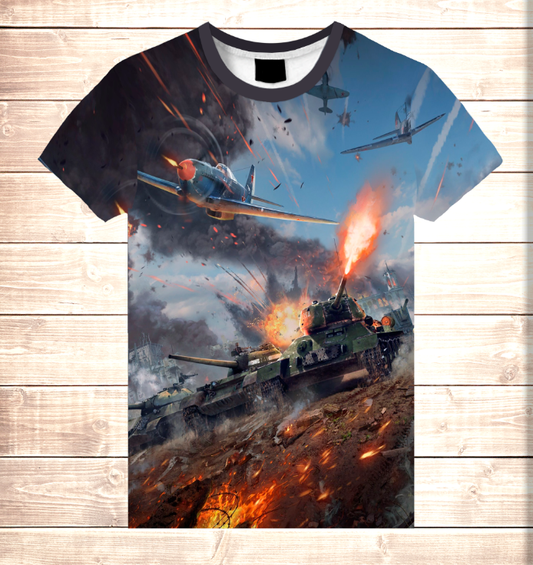 Camiseta 3D All Over Print Tanques en batalla