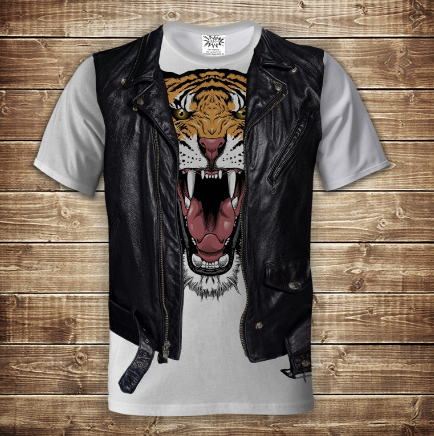 Camiseta 3D All Over Print Camiseta 2 en 1 + Chaleco Tigre Tallas Adulto y Niño