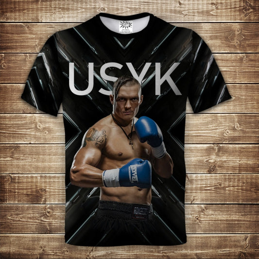 T-shirt 3D All Over Print with a Boxing theme. Boxer Usyk.