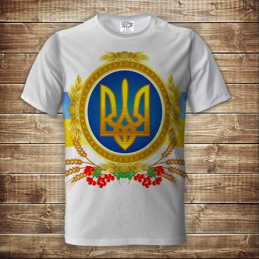 T-shirt 3D All Over Print Ukraine Symbols Trident Adult and Children Sizes