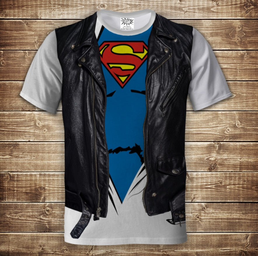 Camiseta 3D All Over Print 2 en 1 camiseta + chaleco Superman Tallas adulto y niño