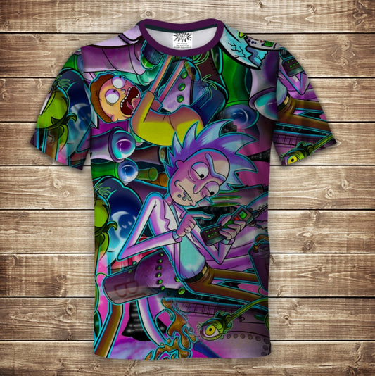 Camiseta 3D All Over Print LAS AVENTURAS DE RICK Y MORTY