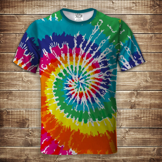 Camiseta 3D All Over Print: Tie-Dye. Tallas para adultos y niños.