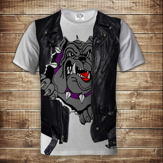 T-shirt 3D All Over Print 2-in-1 T-shirt + Vest Bulldog Adult and Children's Sizes